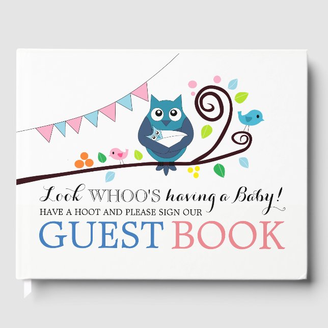 Livre D'or Baby shower de Chouette lunaire (Recto)