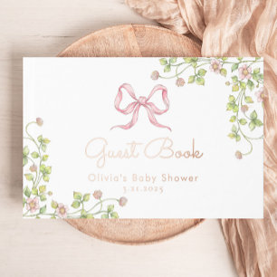 Livre D'or Baby shower de fleur sauvage Vintage Pink Bow