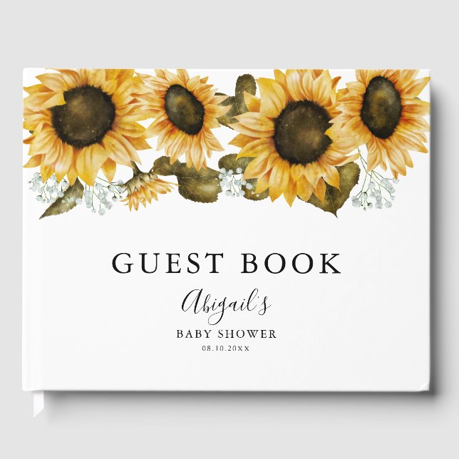 Livre D'or Baby shower de tournesol Boho (Recto)