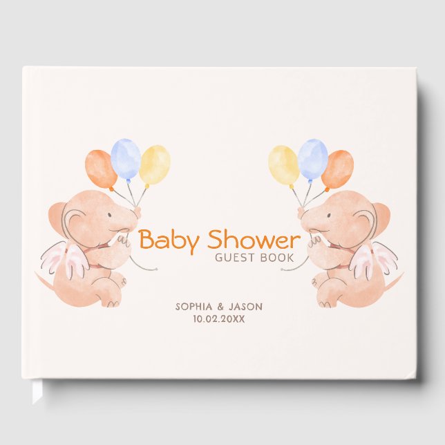 Livre D'or Baby shower éléphant bébé (Recto)