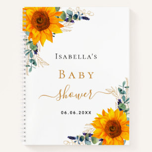 Livre d'or baby shower eucalyptus tournesol