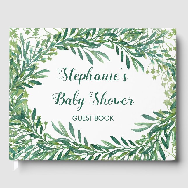 Livre D'or Baby shower Feuille vert (Recto)