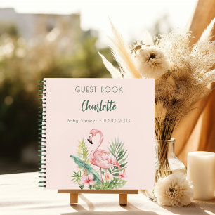 Livre d'or Baby Shower Fille flamant rose