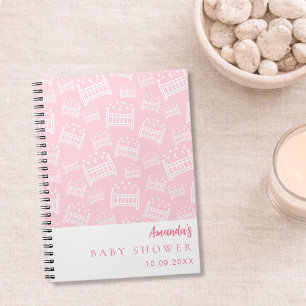 Livre d'or Baby Shower Fille lits bébé rose blanc