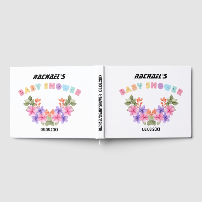 Livre D'or Baby Shower Fille Rose Pâle Floral (Complet)