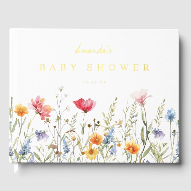Livre D'or Baby shower fleur sauvage (Recto)