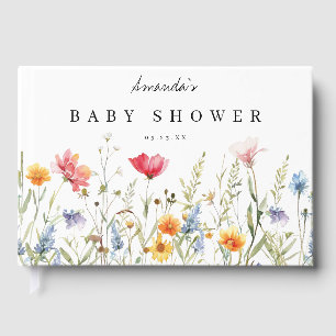 Livre D'or Baby shower Fleur sauvage aquarelle