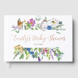 Livre D'or Baby shower Fleur sauvage Little Butterfly Spring