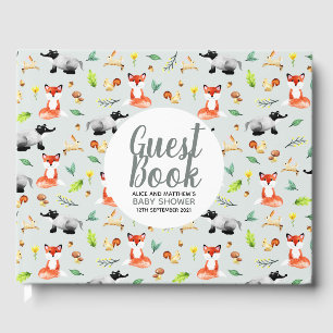 Livre D'or Baby shower Motif animal forestier neutre pour les