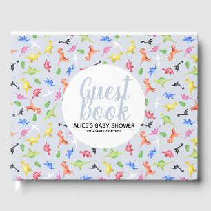 Livre D'or Baby shower Motif Boys Blue Dinosaur