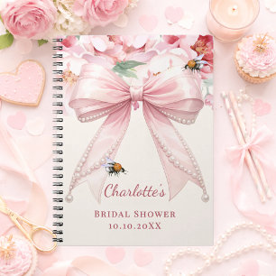 Livre d'or Baby Shower nœud rose future mariée