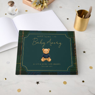 Livre D'or Baby-Shower Ours en Peluche Vintage Élégant