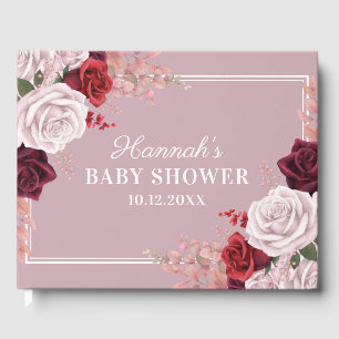 Livre D'or Baby shower Rose Dusty Pink Watercolor