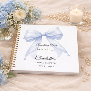 Livre d'or Baby Shower ruban quelque chose de bleu