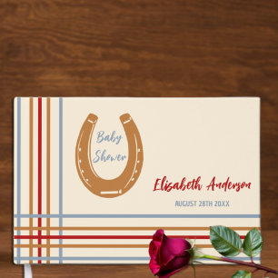 Livre D'or Baby shower rustique Western Horseshoe