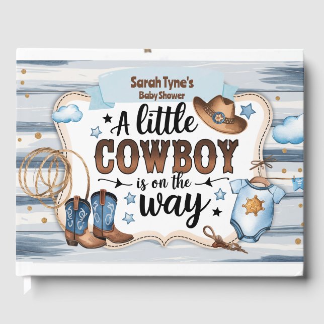 Livre D'or Baby shower Rustique Western Rodeo Boys (Recto)