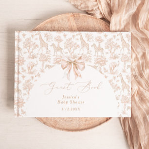 Livre D'or Baby shower Safari de Toile de Jouy Boho