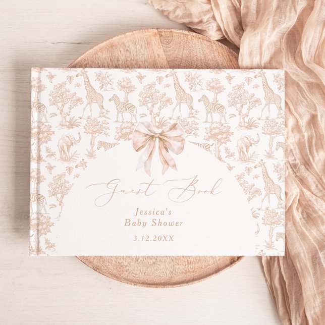 Livre D'or Baby shower Safari de Toile de Jouy Boho (Créateur téléchargé)