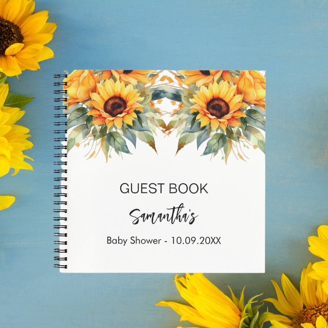 Livre d'or baby shower tournesol aquarelle (Créateur téléchargé)