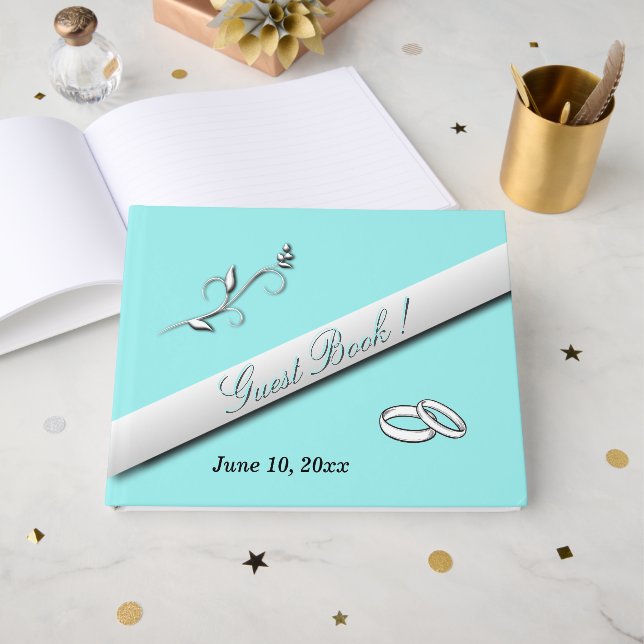 Livre D'or Bagues de mariage Aqua Mariage  (Recto ouvert)