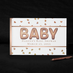 Livre D'or Balcon bébé Élégant Baby shower Rose or