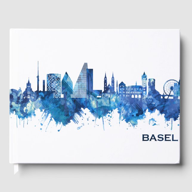 Livre D'or Bâle Suisse Skyline Blue (Recto)
