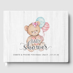 Livre D'or Ballons en bois blanc et appâts d'ours pour Baby s