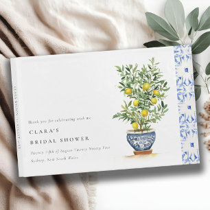 Livre D'or Baño Nuptial Arbre Citron Jaune Aquarelle Bohème
