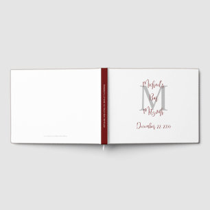 Livre D'or Bar Mitzvah Monogramme Blanc Bourgogne Gris Connex