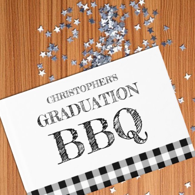 Livre D'or Barbecue de fin d'études Gingham (Créateur téléchargé)