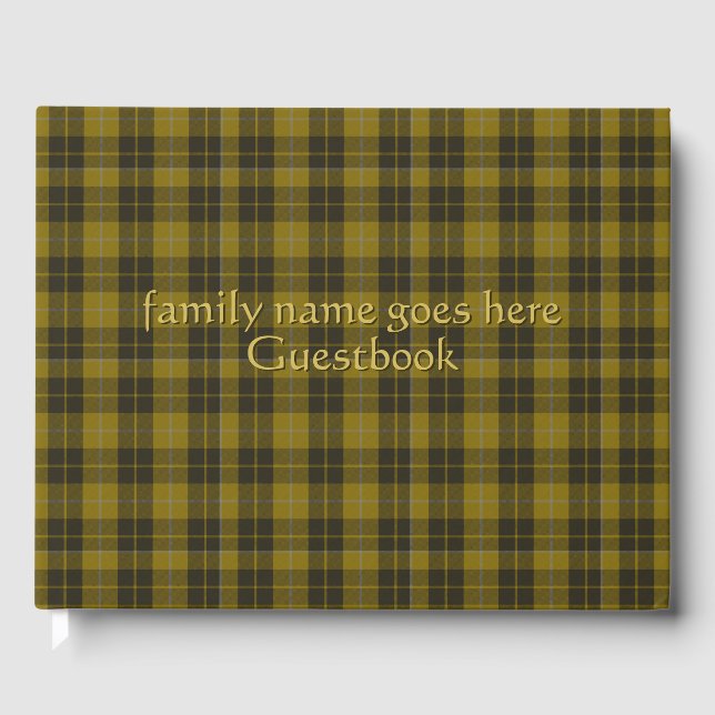 Livre D'or Barclay Tartan avec vos initiales, Scottish Plaid (Recto)