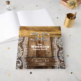 Livre D'or Barnwood Country Lace Horseshoe Mariage