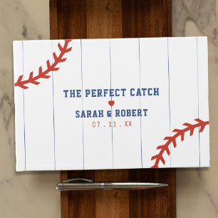 Livre D'or Baseball Softball Sport Heart Pinstripe Mariage