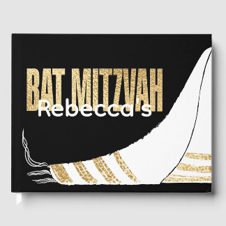 Livre D'or BAT MITZVAH BM Elegant Gold Guest Book