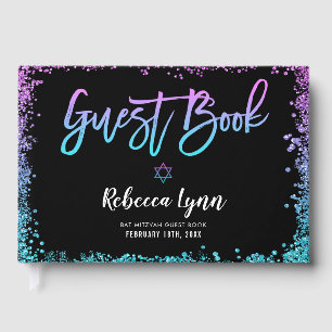 Livre D'or Bat mitzvah de Parties scintillant Turquoise viole