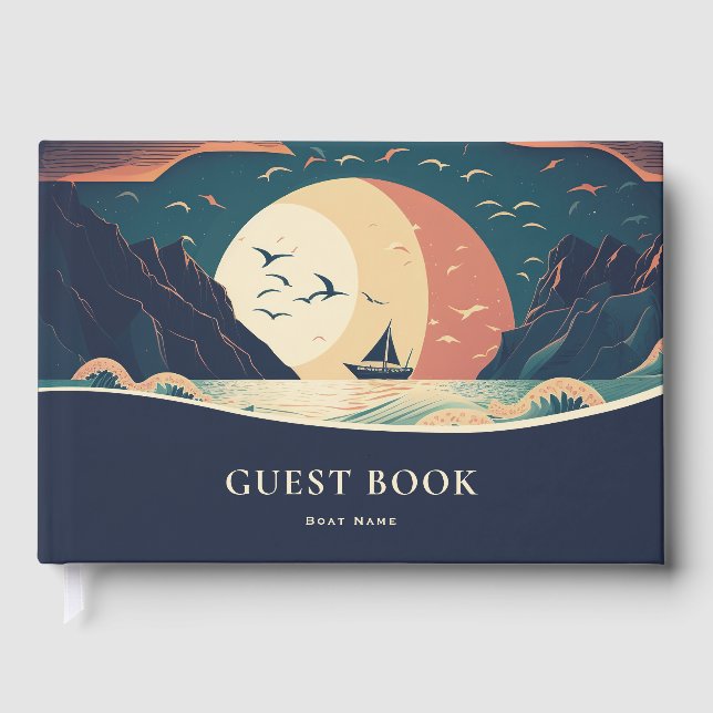 Livre d'or Bateau à Voile Rétro (Recto)