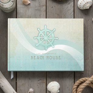 Livre D'or Bateau de maison de plage nautique Aqua Blue ID623