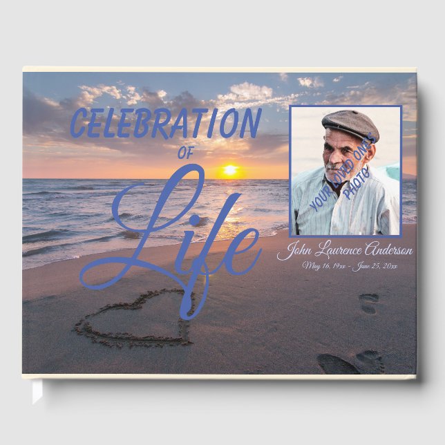 Livre D'or Beach Sunset Celebration Life Blue Guest Book (Recto)