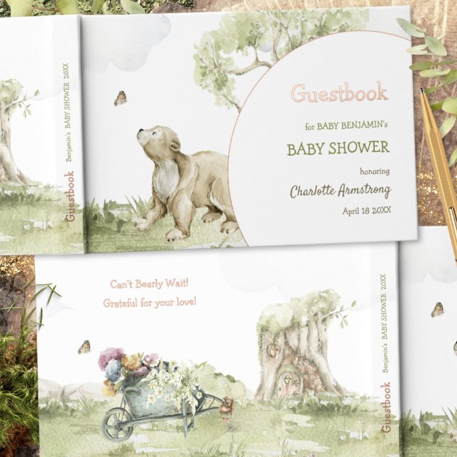 Livre D'or Bearly Wait Woodland Baby shower (Bearly Wait Woodland Baby Shower Foil Guest Book ©Susanne Sachers - Sunny Mind 🌞)