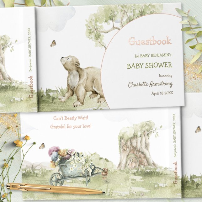 Livre D'or Bearly Wait Woodland Baby shower (Bearly Wait Woodland Baby Shower Foil Guest Book ©Susanne Sachers - Sunny Mind 🌞)