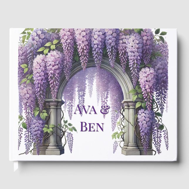 Livre D'or Beau Mariage d'arc de la Wisteria violet (Recto)