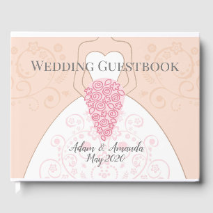 Livre D'or Beau mariage de mariée rose et blanc