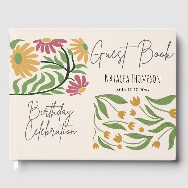 Livre D'or Beau pastel arrière - plan rose 40e anniversaire (Recto)