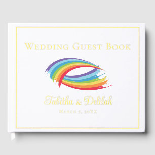 Livre D'or Beau Rainbow Mariage Gold Foil Script