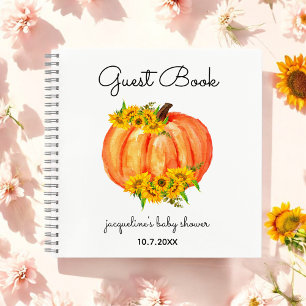 Livre d'or bébé citrouille orange et blanc pour sh