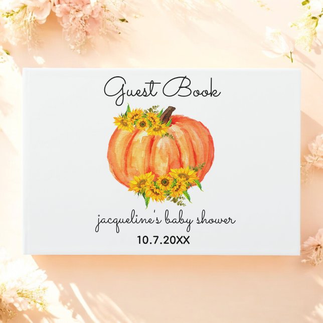 Livre d'or bébé citrouille pour shower d'automne  (Créateur téléchargé)