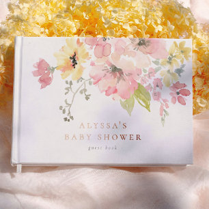 Livre D'or Bébé en fleurs Baby Shower Bohème Fille Fleurie