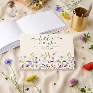 Livre D'or Bébé en fleurs Baby Shower Prairie fleurie
