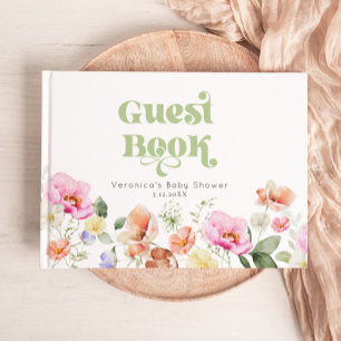 Livre D'or Bébé Fleur Sauvage en Fleur Shower de Bébé