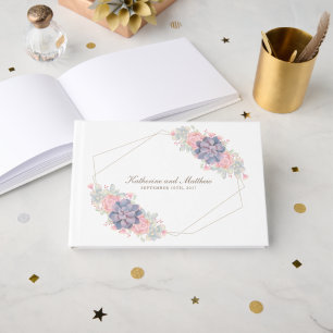 Livre D'or Belle aquarelle Succulents Mariage